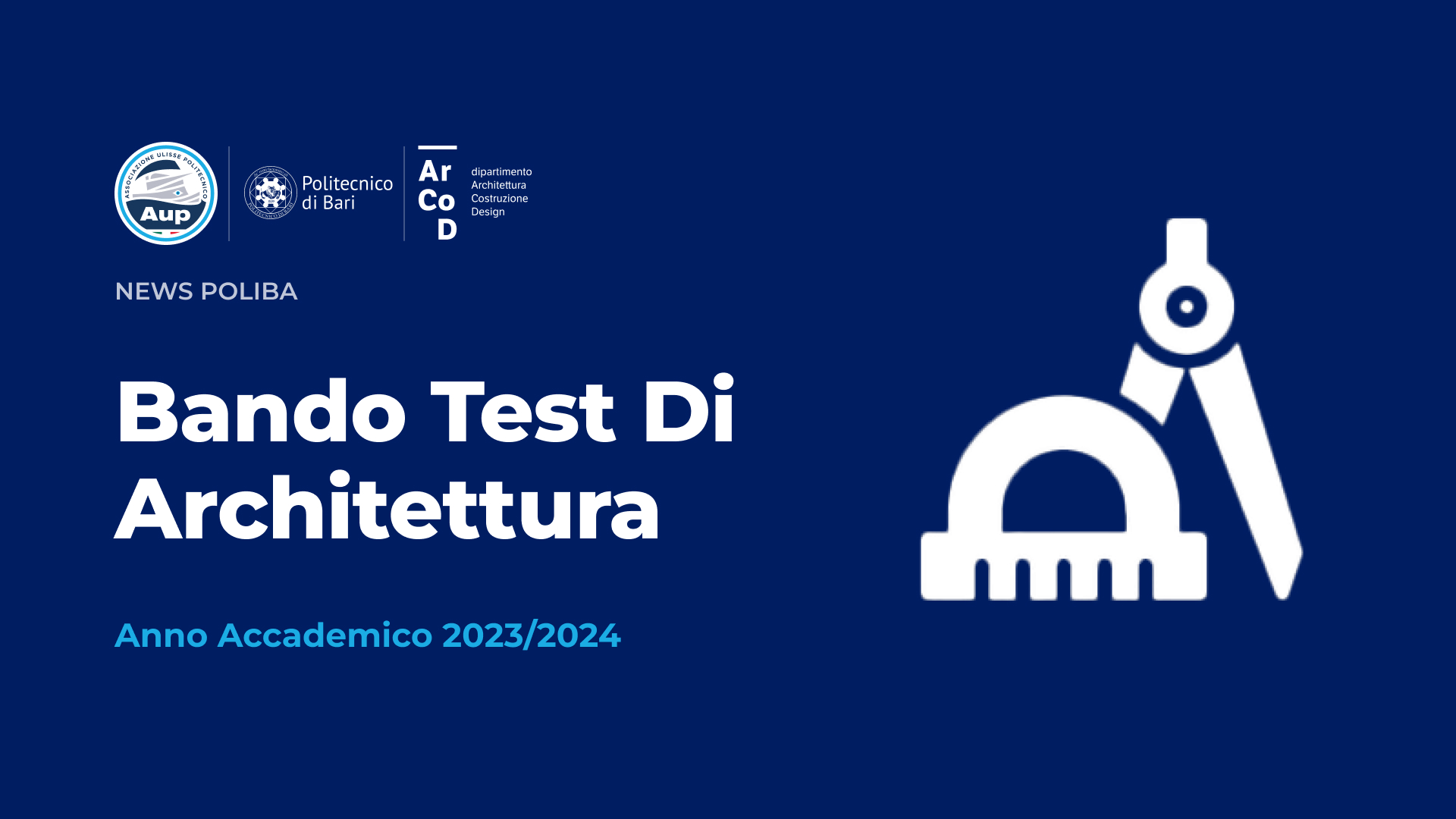BANDO TEST DI AMMISSIONE IN ARCHITETTURA A.A 2023/24