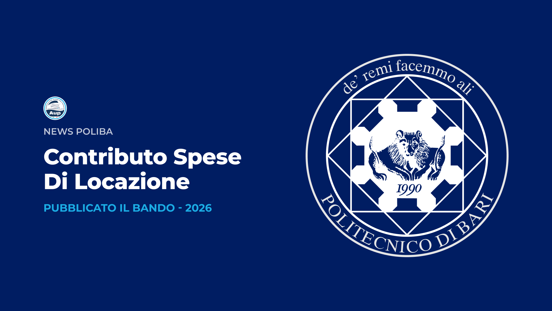 Avviso per l’erogazione di un contributo ministeriale per le spese di locazione abitativa sostenute dagli studenti fuori sede per l’anno 2026