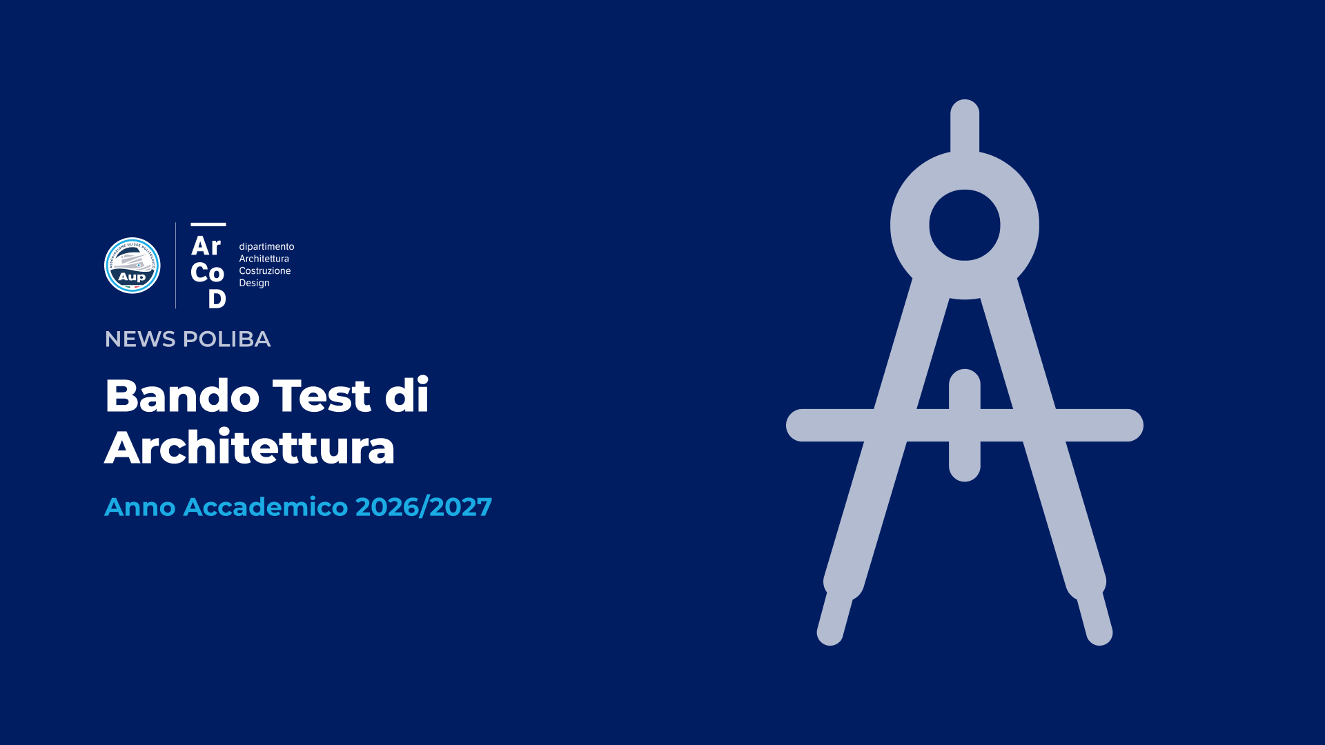 Bando Test di Ammissione in Architettura - A.A. 2026/2027