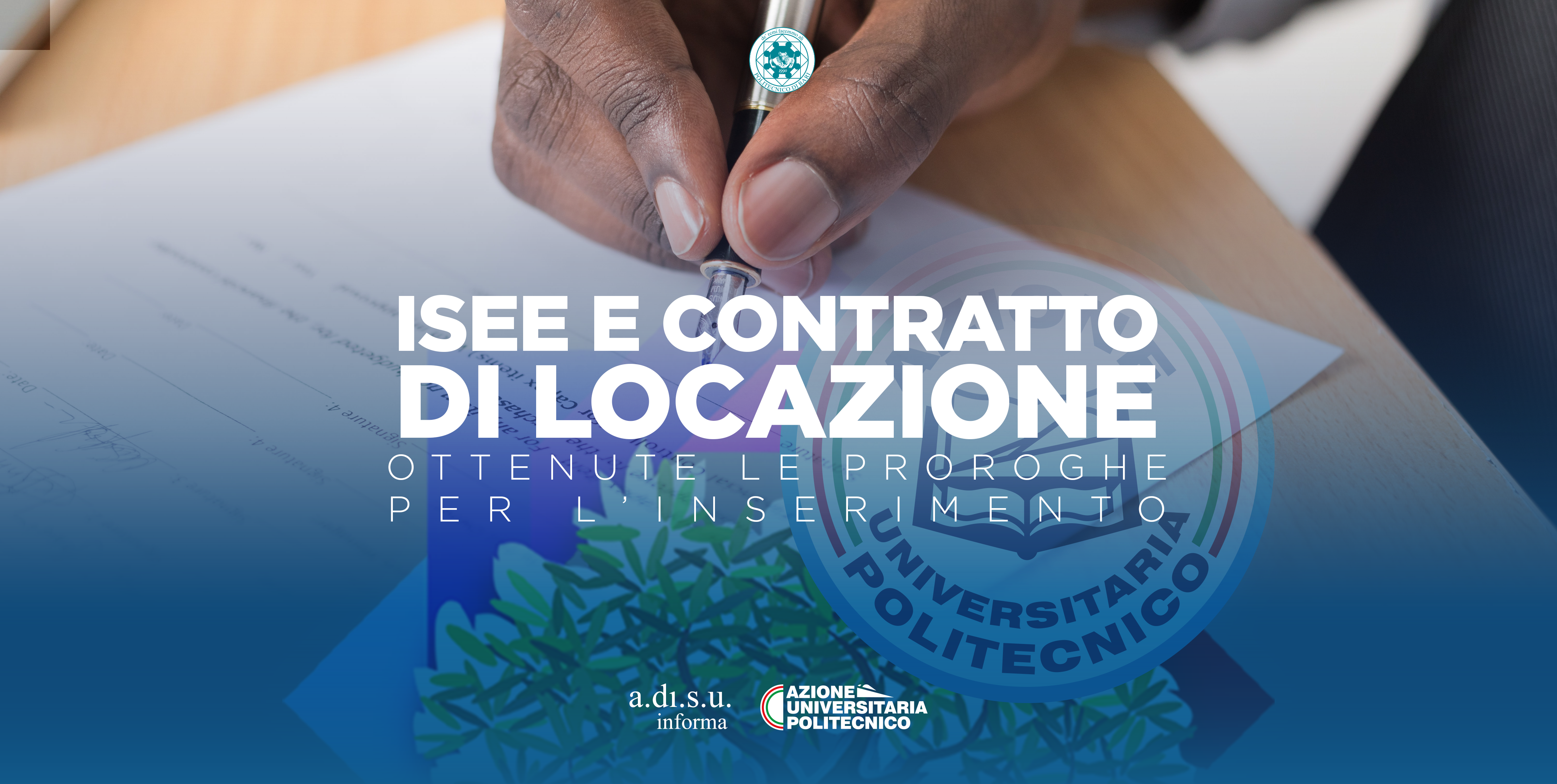 NEWS A.Di.S.U. - proroga contratto di locazione e ISEEU 