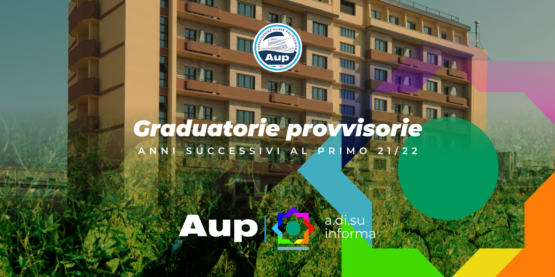 Graduatorie provvisorie A.Di.S.U. anni successivi al primo 2021/2022