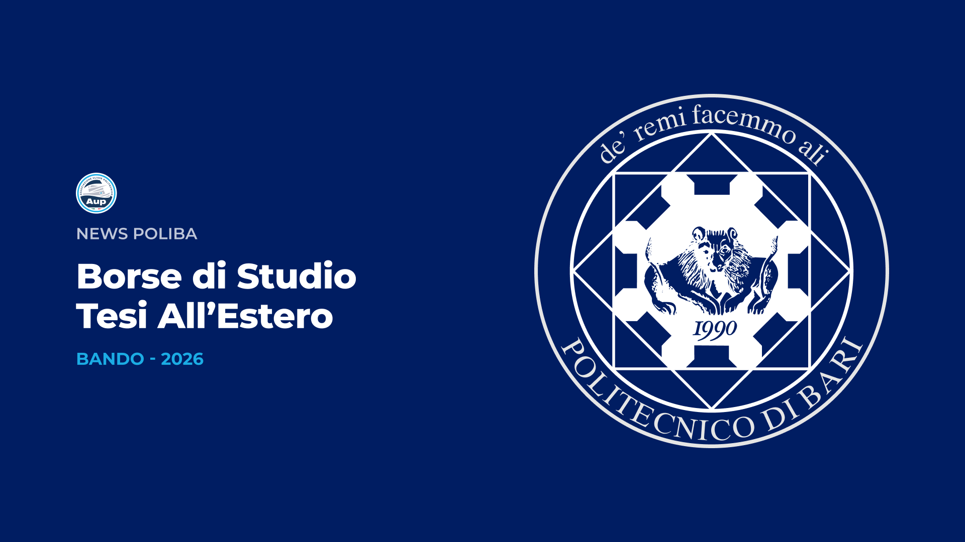 Bando di Concorso per Tesi all'Estero 2026