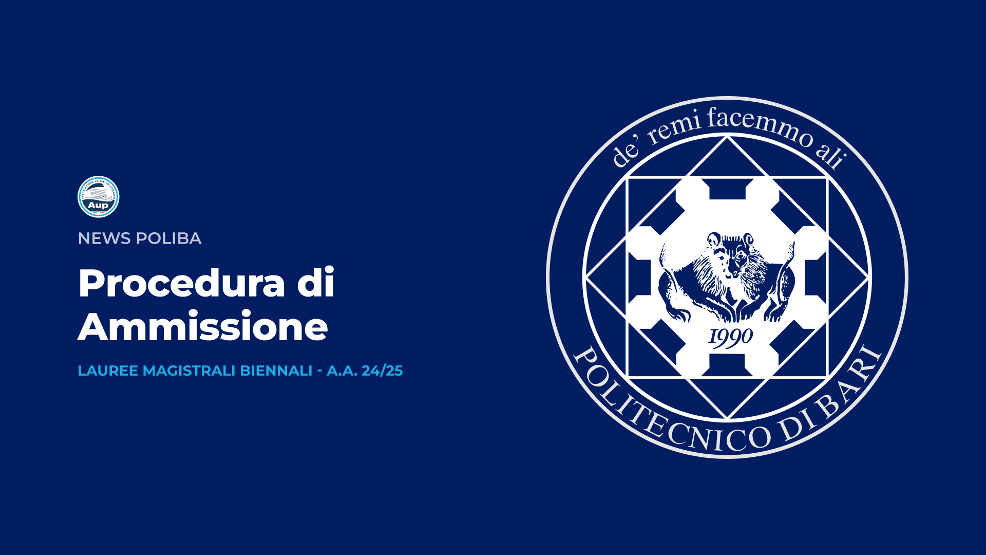 Procedura di Accesso e Immatricolazione alle Lauree Magistrali Biennali - A.A. 2024/2025