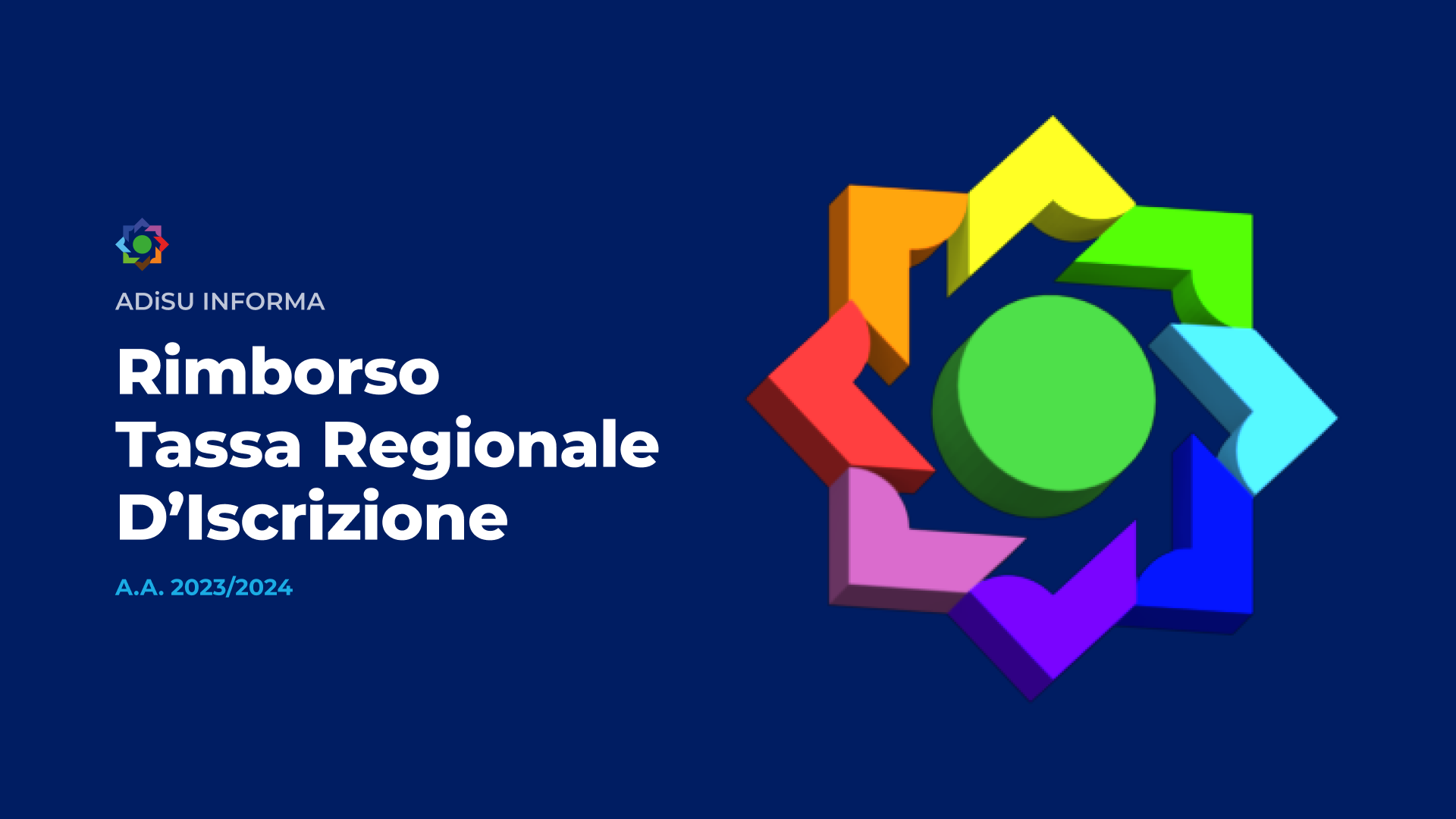 Richiesta Rimborso Tassa d'Iscrizione Regionale - A.A. 2023/24 - A.Di.S.U.