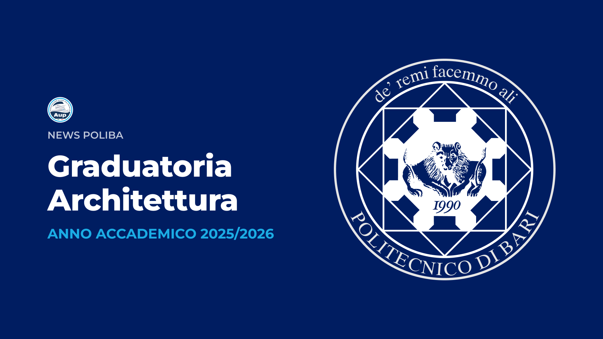 Immatricolazione Architettura - A.A. 2025/2026