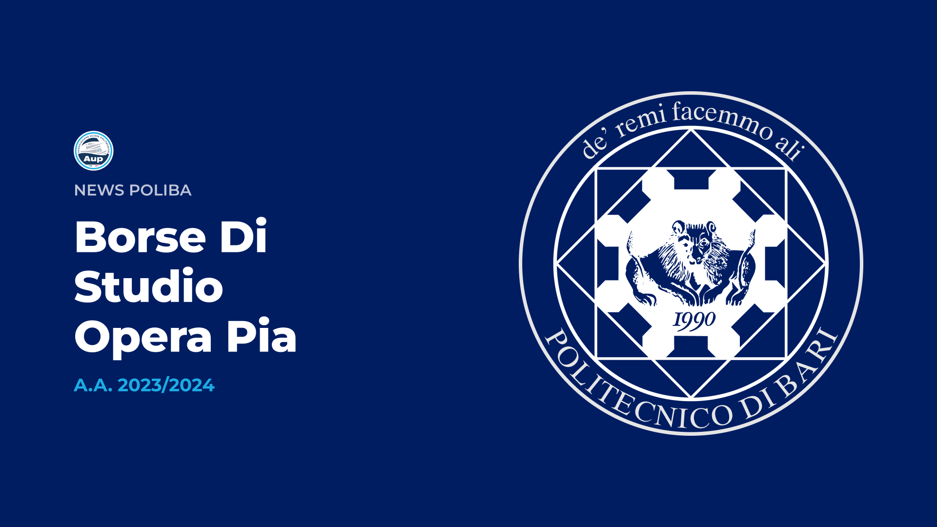 Borse di Studio Opera Pia - A.A. 2023/2024