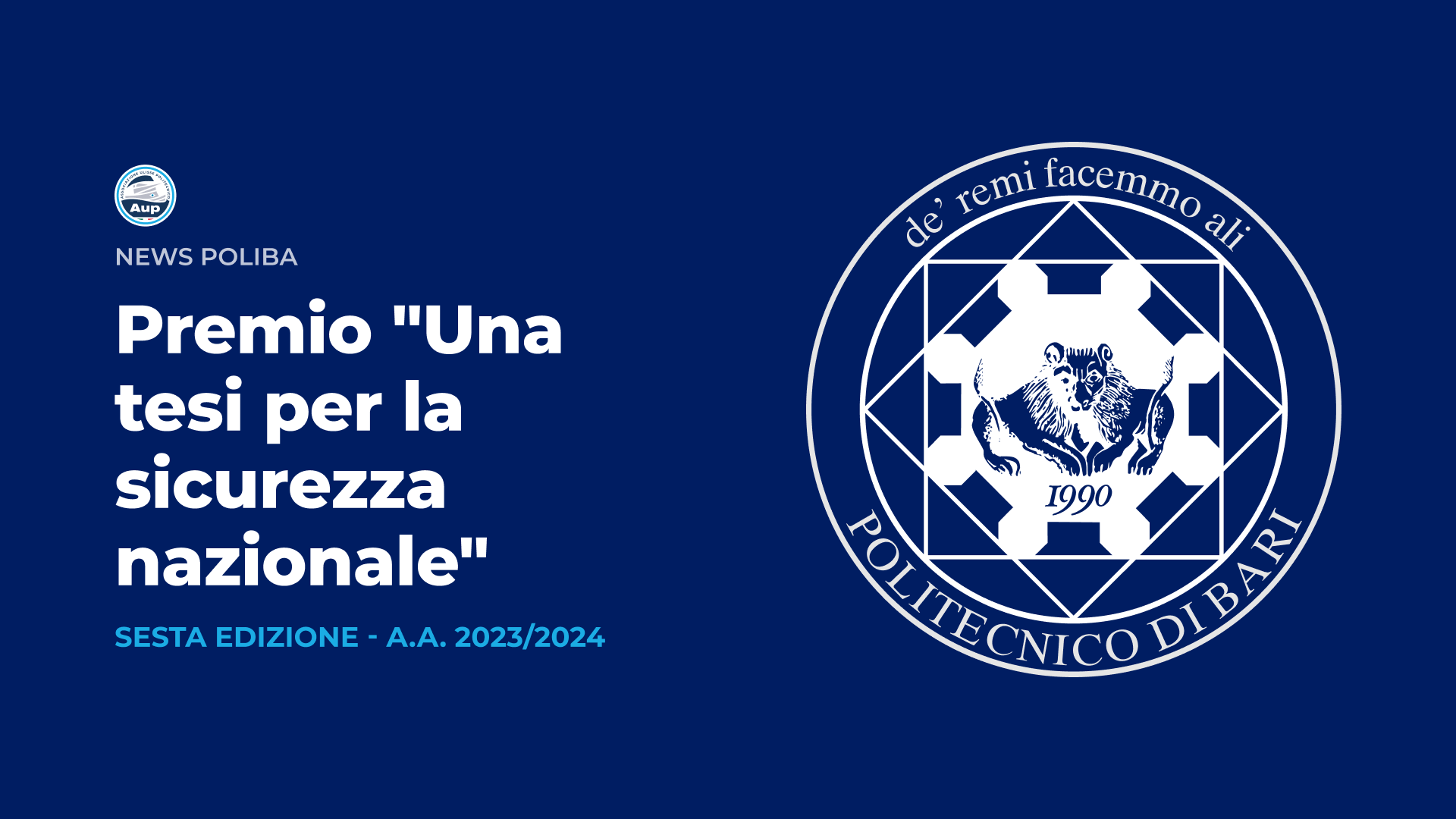 Premio "Una tesi per la sicurezza nazionale" - Sesta edizione 2023-2024 