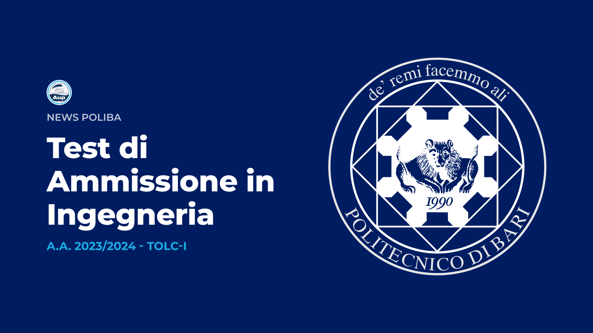 Test di ammissione in Ingegneria | TOLC-I - A.A. 2023/2024