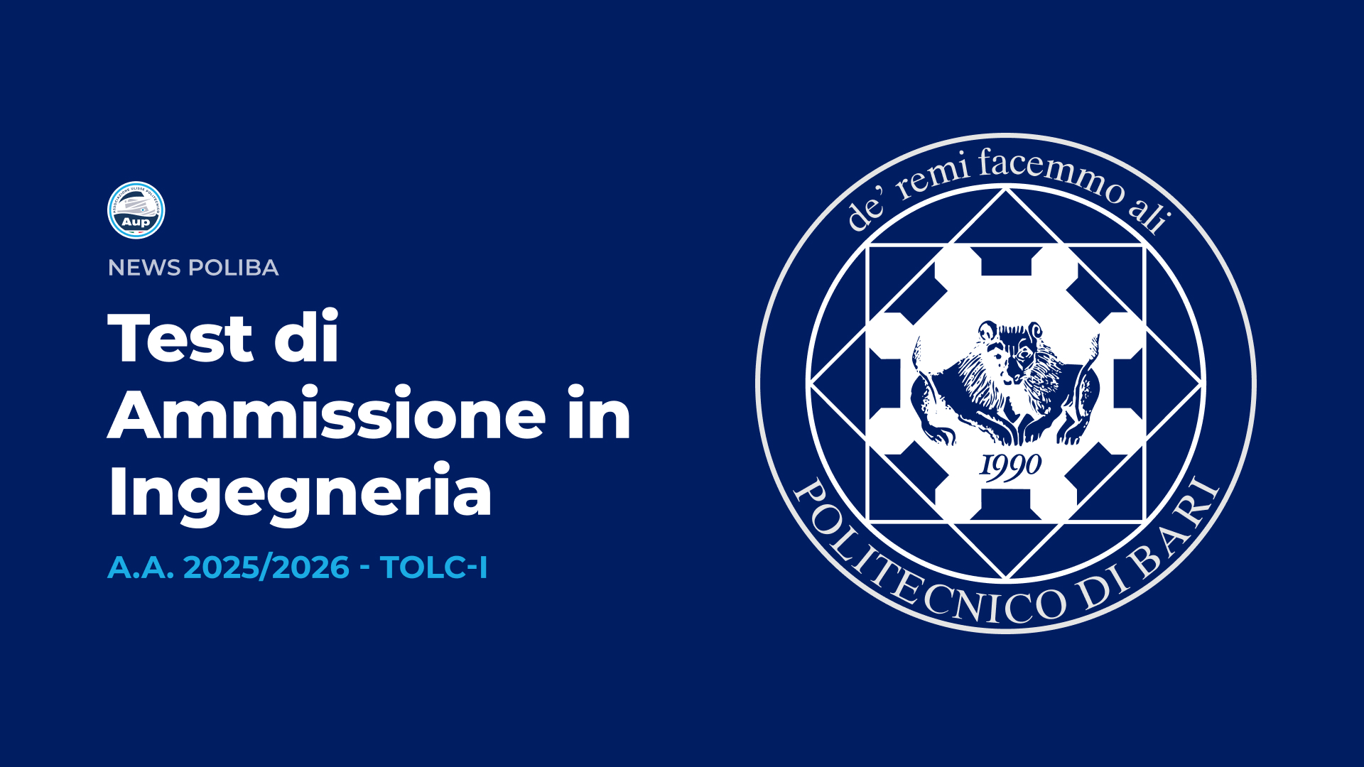 Test di ammissione in Ingegneria | TOLC-I - A.A. 2025/2026