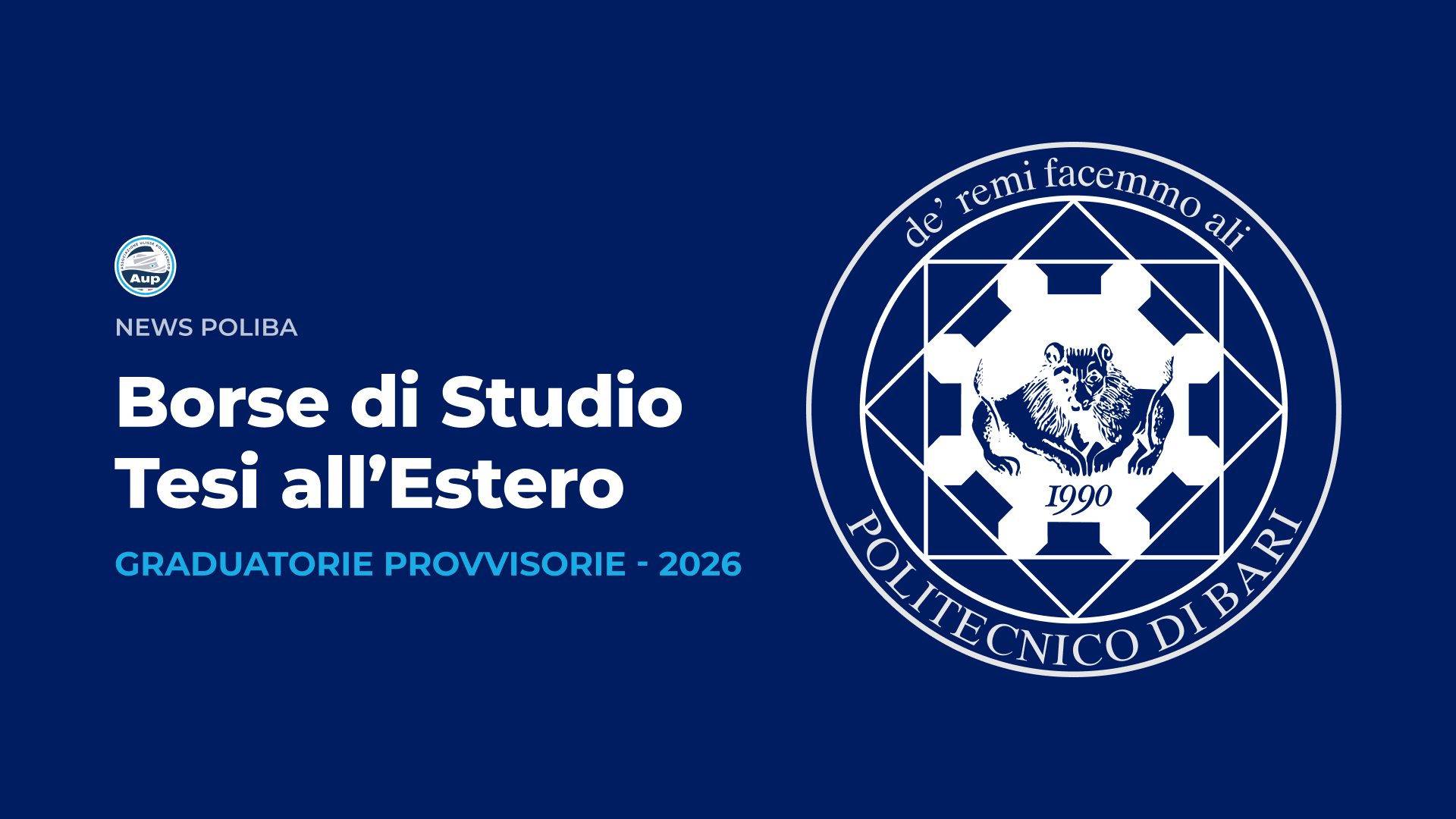 Graduatorie Provvisorie Borse di Studio per Tesi all'Estero