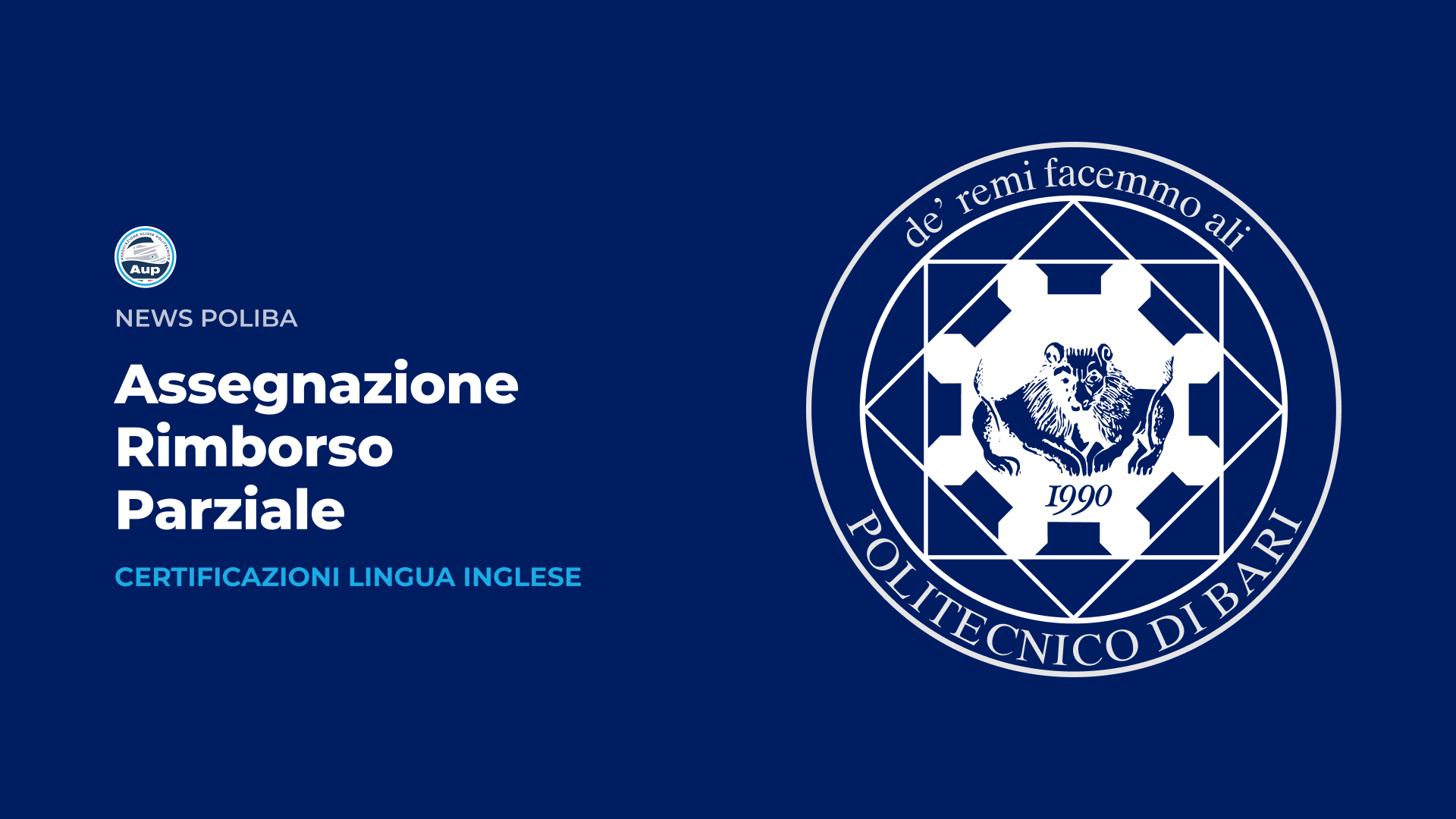 Assegnazione Rimborso Parziale delle spese sostenute per il conseguimento di Certificazioni in Lingua Inglese - A.A. 2023/2024