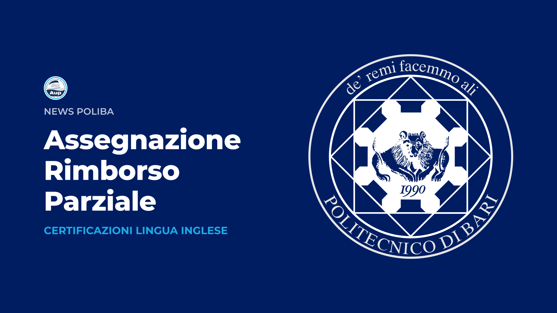 Assegnazione Rimborso Parziale delle spese sostenute per il conseguimento di Certificazioni in Lingua Inglese - A.A. 2024/2025