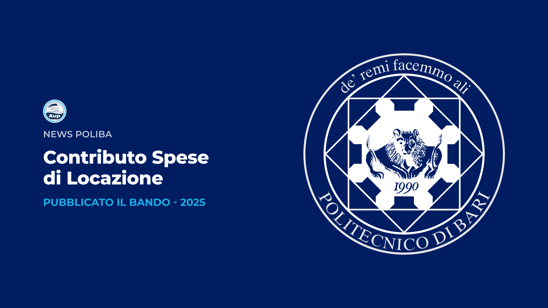 Avviso per l’erogazione di un contributo ministeriale per le spese di locazione abitativa sostenute dagli studenti fuori sede per l’anno 2025