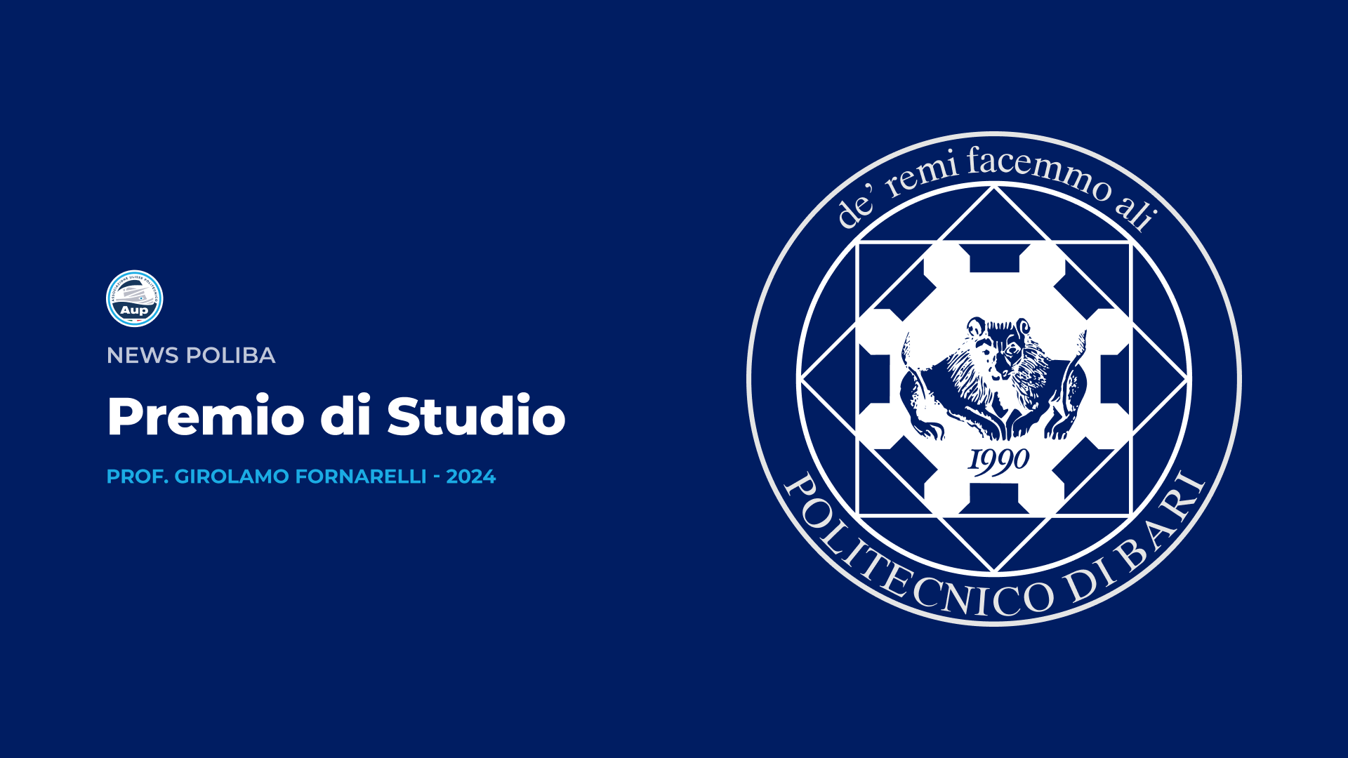 Premio di Studio - Prof. Girolamo Fornarelli - 2024