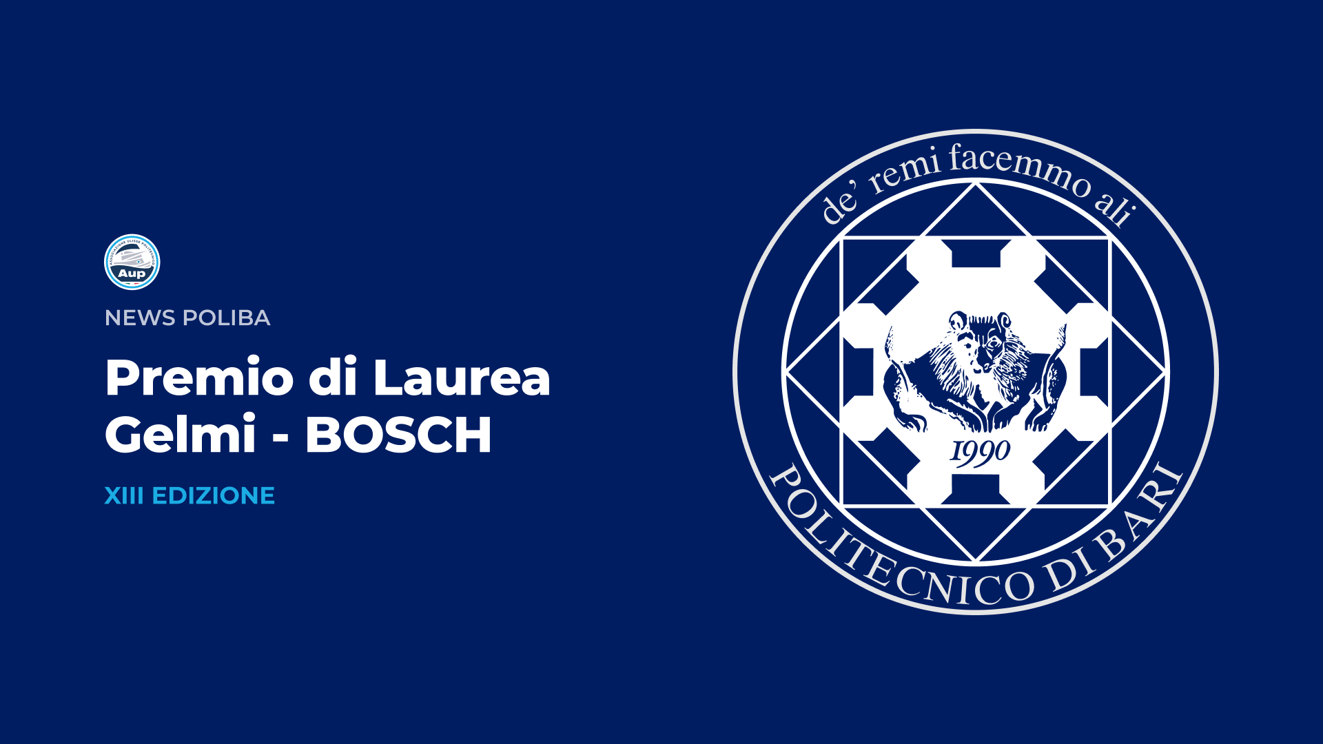 XIII Edizione Premio di Laurea Gelmi - BOSCH