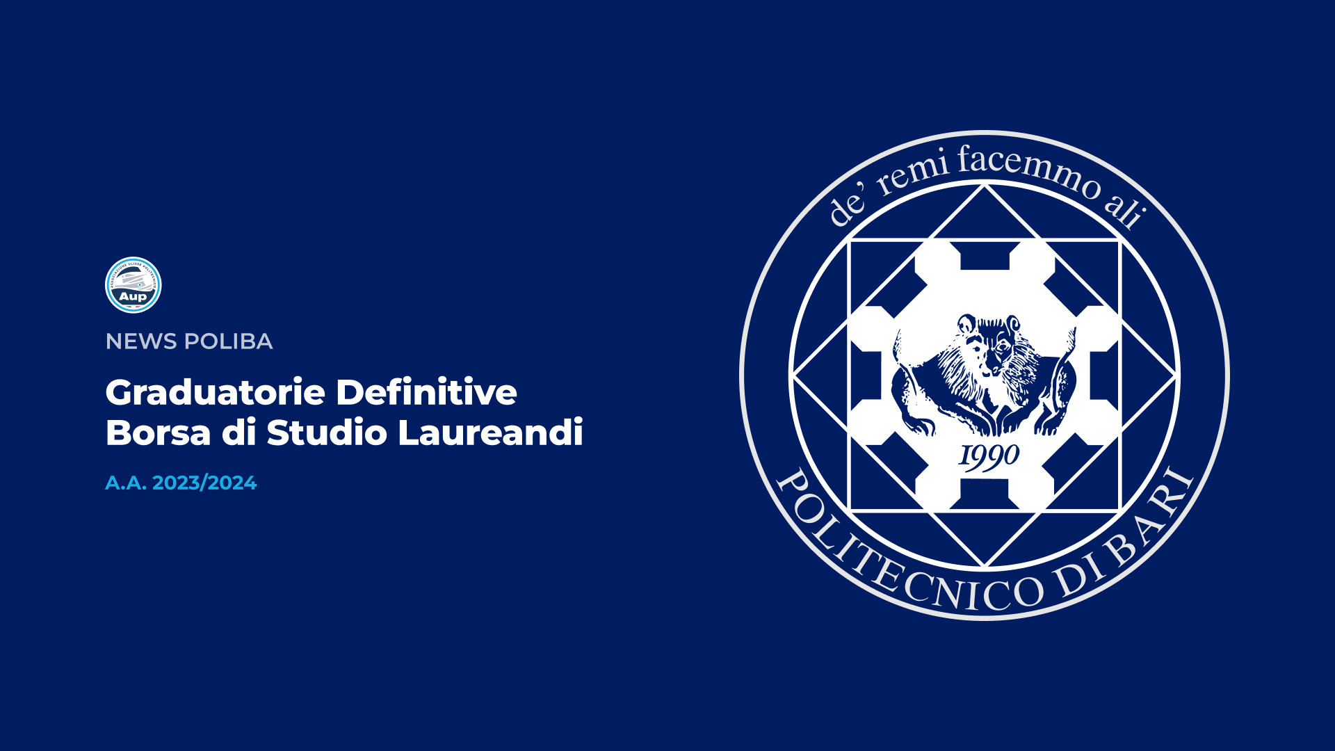 Graduatorie Definitive Borse di Studio Laureandi - A.A. 2023/24