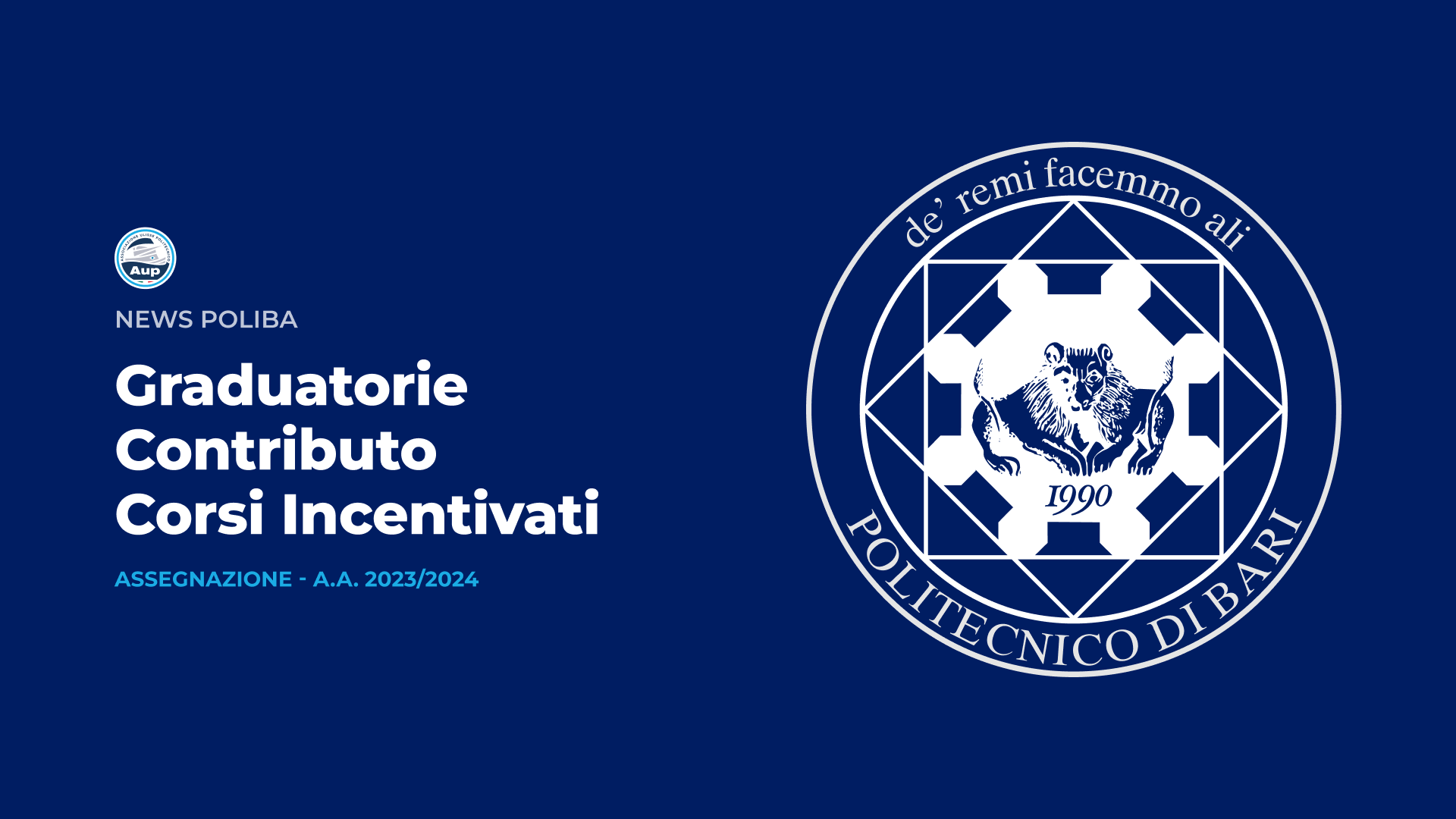 Assegnazione Contributo Corsi Incentivati - A.A. 2023/2024