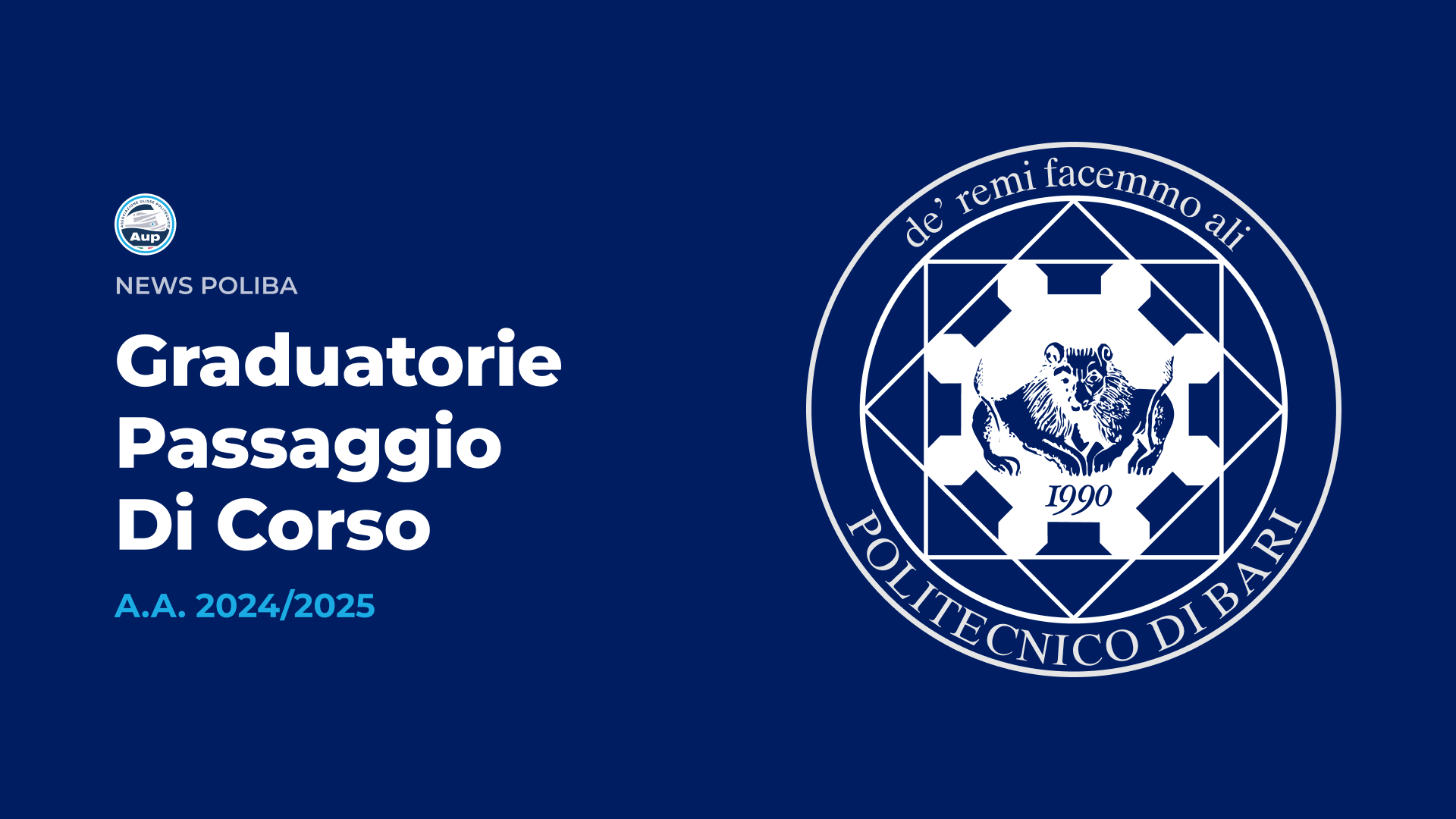 Graduatorie Passaggio di Corso - A.A. 24/25