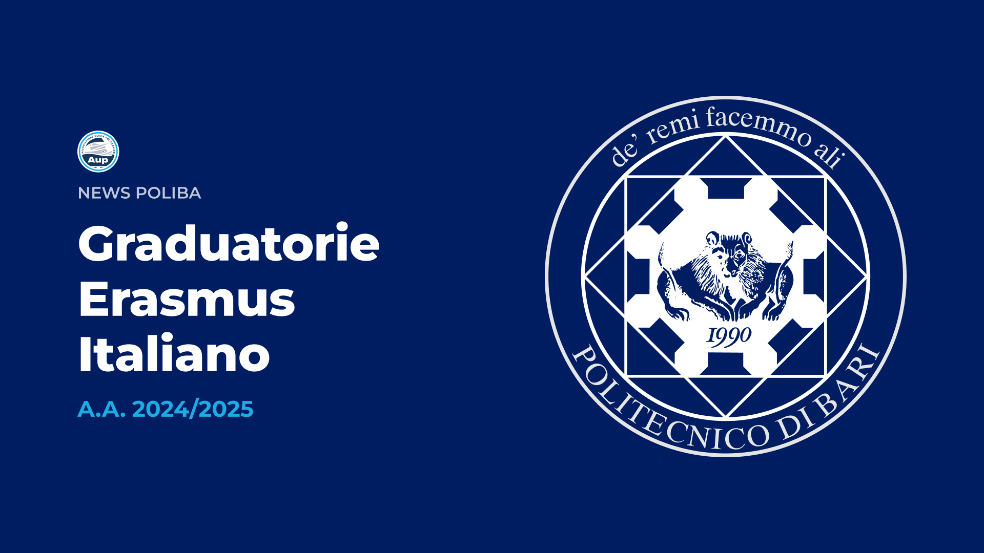 Graduatorie Erasmus Italiano - A.A. 2024/2025