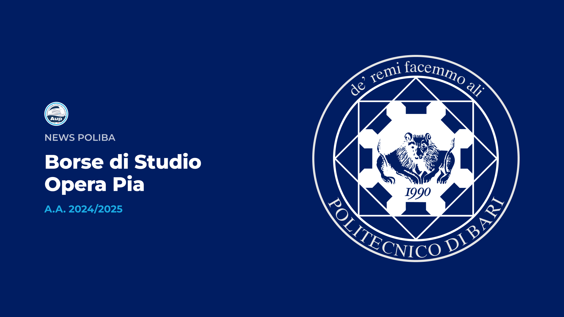 Borse di Studio Opera Pia - A.A. 2024/2025
