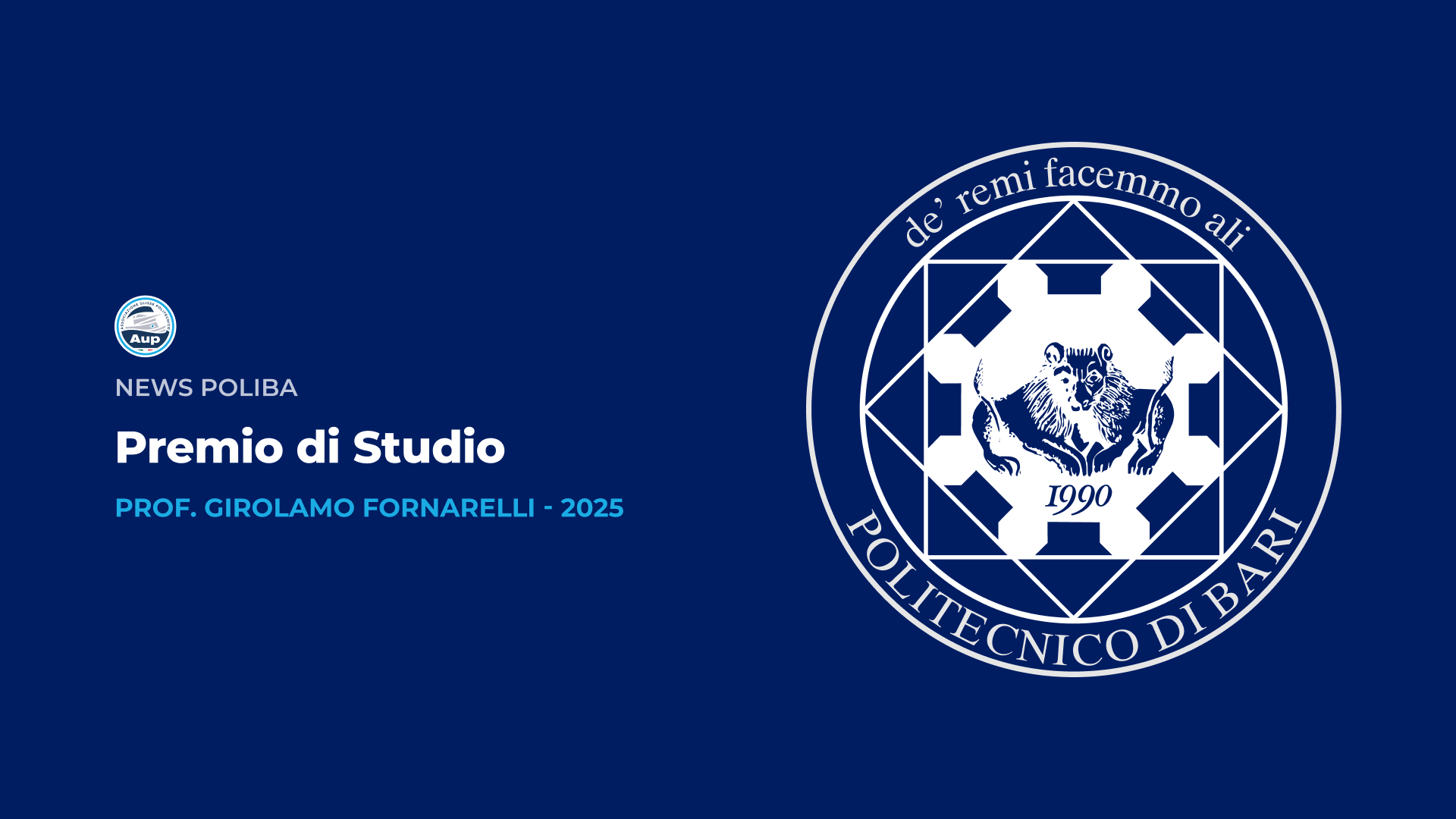 Premio di Studio - Prof. Girolamo Fornarelli - 2025