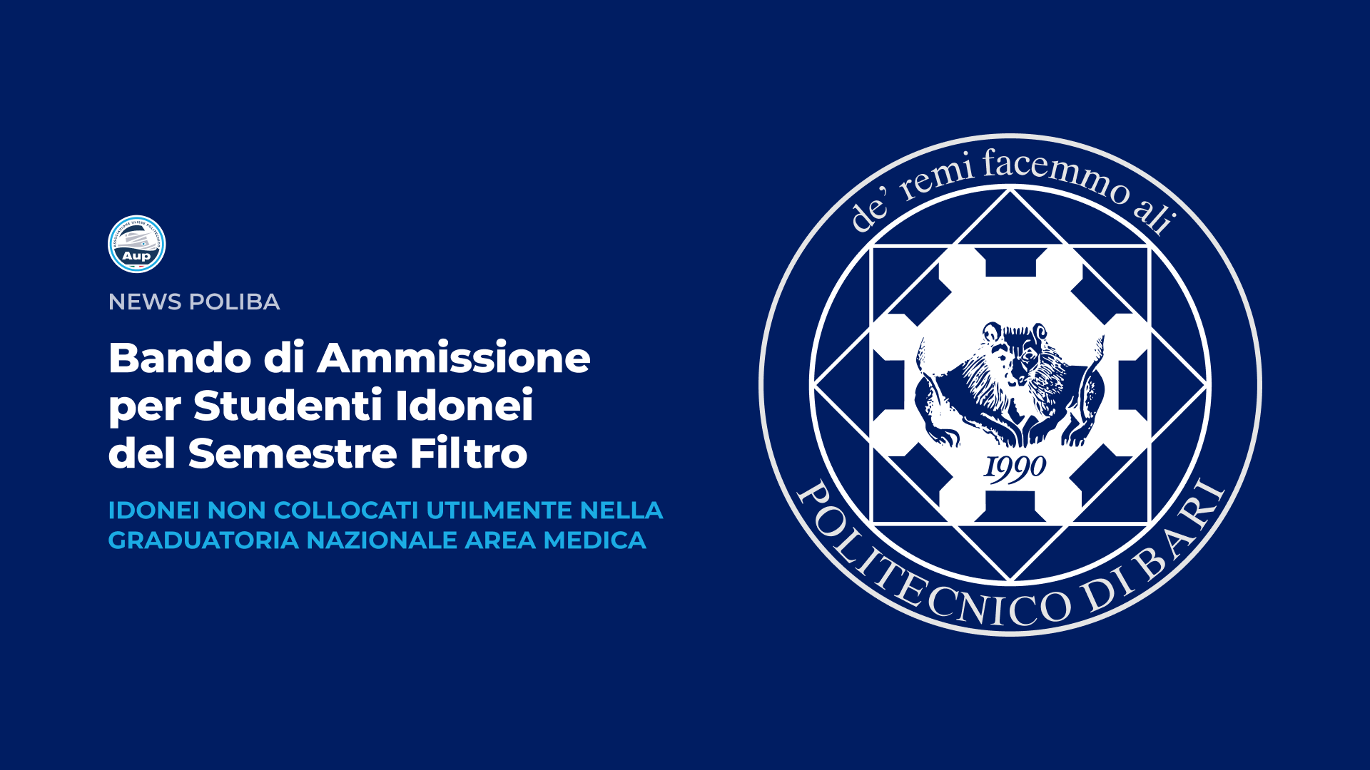 Bando di concorso riservato agli idonei non collocati utilmente nella graduatoria nazionale area medica