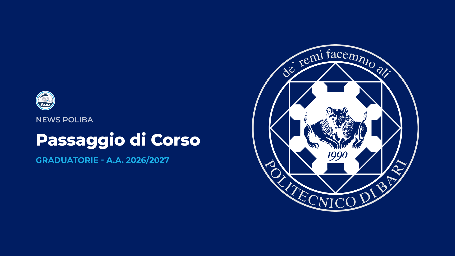 Graduatorie Passaggio di Corso - A.A. 26/27
