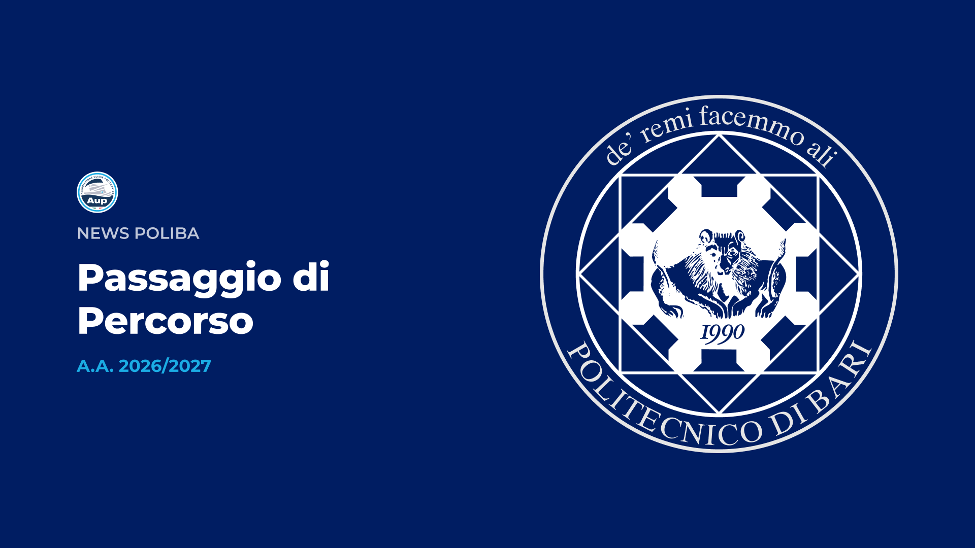 Passaggio di Percorso/Curriculum 2026-2027
